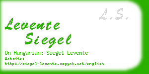 levente siegel business card